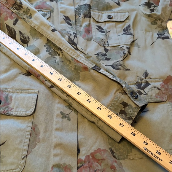 Amanda Green Floral Utility/Army Jacket-Size Large - Picture 5 of 9